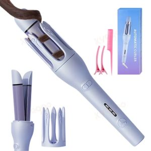 Automatic Curler & Straightener 2 in 1 Digital Display Temperature Control Auto Rotating Curling Anti Scalding Fast Heating Iron Automatic Hair Curler