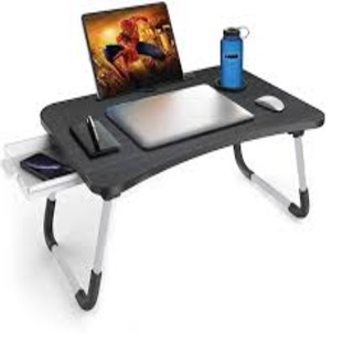 Foldable Laptop Bed Tray with USB & iPad Holder – Portable Lap Desk - Image 3