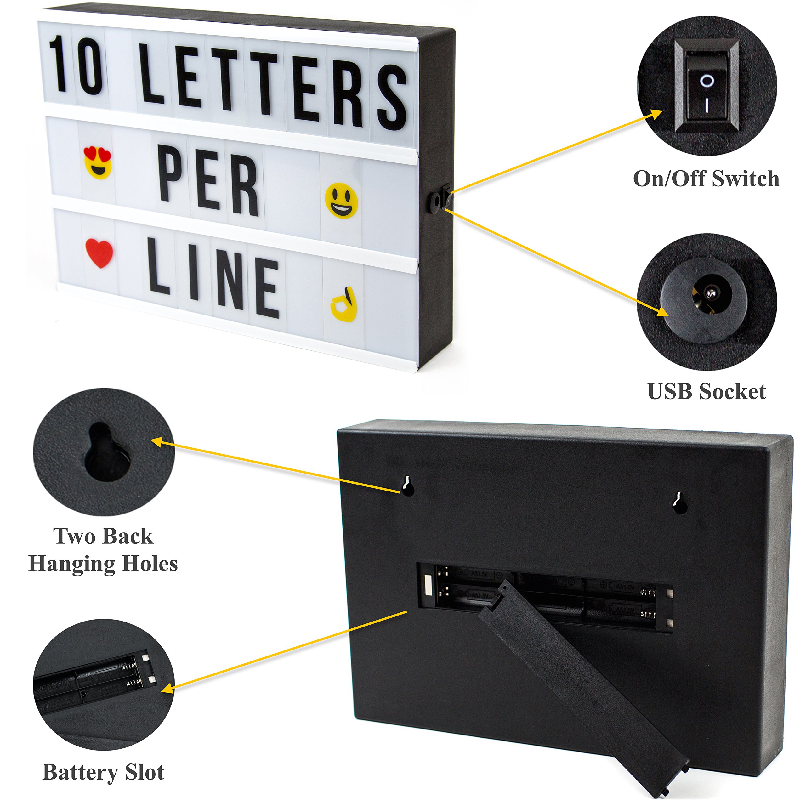 LED Cinematic Light Box – Customizable Message Board with Letters & Symbols for Home, Parties, and Content Creation - Image 5